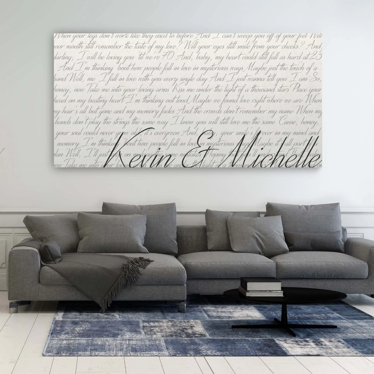 First Dance Song Canvas - A Design Covering The Entire Canvas With Lyrics